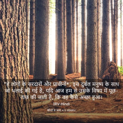 Picture 03 - प्रेरितों के काम 4:9 HINIRV - “हे लोगों के - Bible Verse Picture