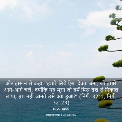 Picture 03 - प्रेरितों के काम 7:40 HINIRV - और हारून से कहा, - Bible Verse Picture