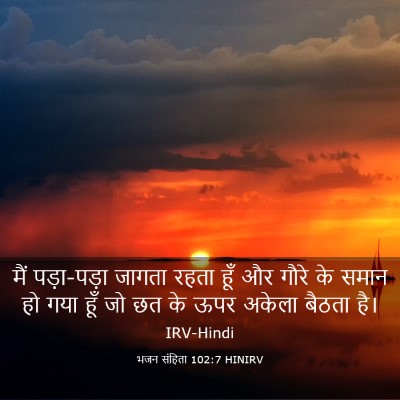 Picture 03 - भजन संहिता 102:7 HINIRV - मैं पड़ा-पड़ा - Bible Verse Picture