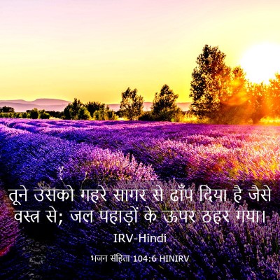Picture 03 - भजन संहिता 104:6 HINIRV - तूने उसको गहरे - Bible Verse Picture