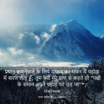 Picture 03 - भजन संहिता 11:1 HINIRV - प्रधान बजानेवाले - Bible Verse Picture