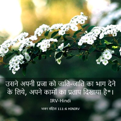 Picture 03 - भजन संहिता 111:6 HINIRV - उसने अपनी प्रजा को - Bible Verse Picture