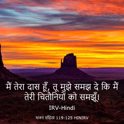 Picture 03 - भजन संहिता 119:125 HINIRV - मैं तेरा दास हूँ, - Bible Verse Picture