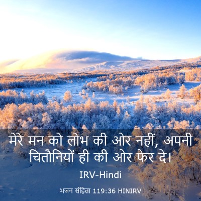 Picture 03 - भजन संहिता 119:36 HINIRV - मेरे मन को लोभ की - Bible Verse Picture