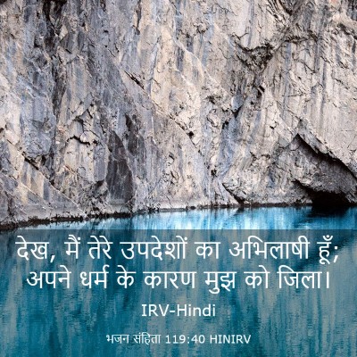 Picture 03 - भजन संहिता 119:40 HINIRV - देख, मैं तेरे - Bible Verse Picture