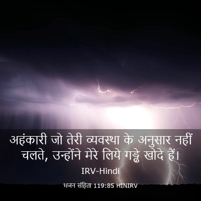 Picture 03 - भजन संहिता 119:85 HINIRV - अहंकारी जो तेरी - Bible Verse Picture