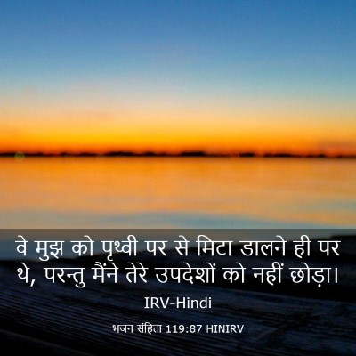 Picture 03 - भजन संहिता 119:87 HINIRV - वे मुझ को पृथ्वी पर - Bible Verse Picture