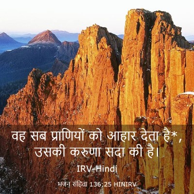 Picture 03 - भजन संहिता 136:25 HINIRV - वह सब प्राणियों को - Bible Verse Picture