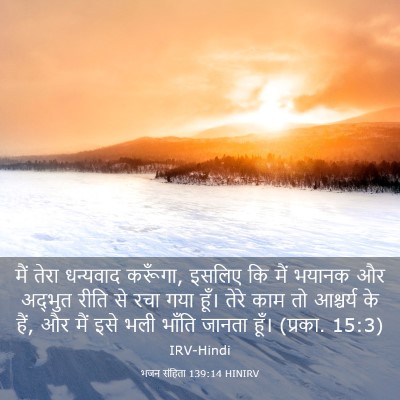 Picture 03 - भजन संहिता 139:14 HINIRV - मैं तेरा धन्यवाद - Bible Verse Picture