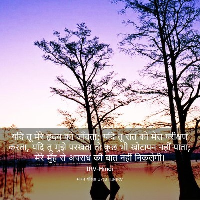 Picture 03 - भजन संहिता 17:3 HINIRV - यदि तू मेरे हृदय को - Bible Verse Picture