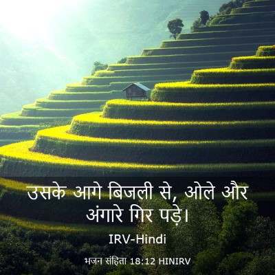 Picture 03 - भजन संहिता 18:12 HINIRV - उसके आगे बिजली से, - Bible Verse Picture