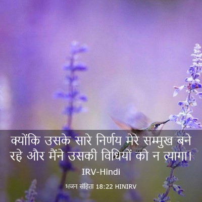 Picture 03 - भजन संहिता 18:22 HINIRV - क्योंकि उसके सारे - Bible Verse Picture