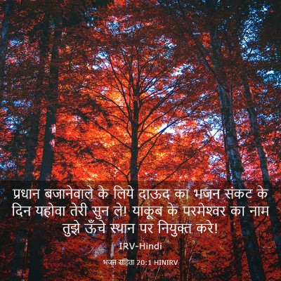 Picture 03 - भजन संहिता 20:1 HINIRV - प्रधान बजानेवाले - Bible Verse Picture