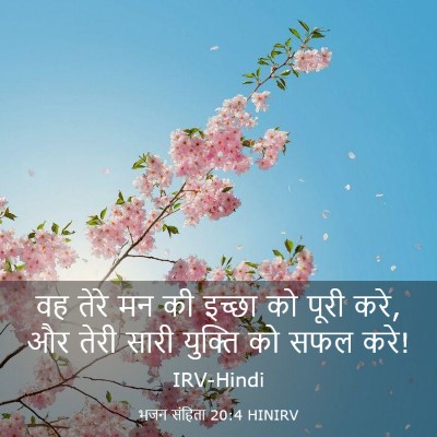 Picture 03 - भजन संहिता 20:4 HINIRV - वह तेरे मन की इच्छा - Bible Verse Picture