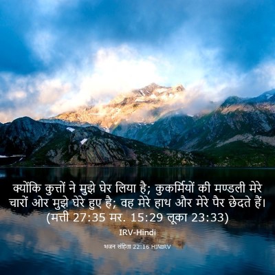 Picture 03 - भजन संहिता 22:16 HINIRV - क्योंकि कुत्तों - Bible Verse Picture