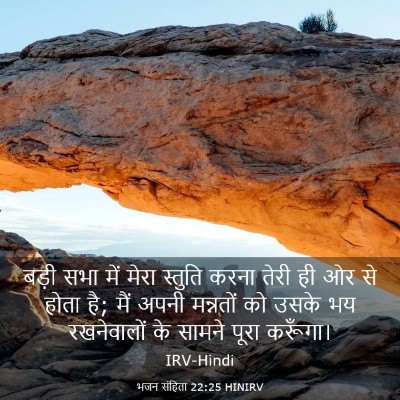 Picture 03 - भजन संहिता 22:25 HINIRV - बड़ी सभा में मेरा - Bible Verse Picture