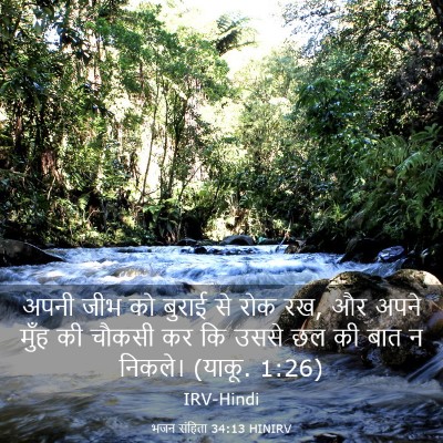 Picture 03 - भजन संहिता 34:13 HINIRV - अपनी जीभ को बुराई - Bible Verse Picture
