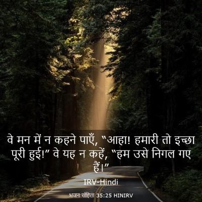 Picture 03 - भजन संहिता 35:25 HINIRV - वे मन में न कहने - Bible Verse Picture