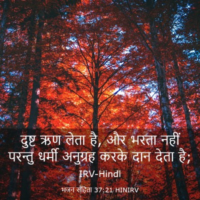 Picture 03 - भजन संहिता 37:21 HINIRV - दुष्ट ऋण लेता है, - Bible Verse Picture
