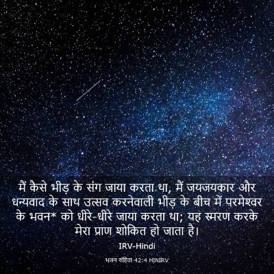 Picture 03 - भजन संहिता 42:4 HINIRV - मैं कैसे भीड़ के - Bible Verse Picture