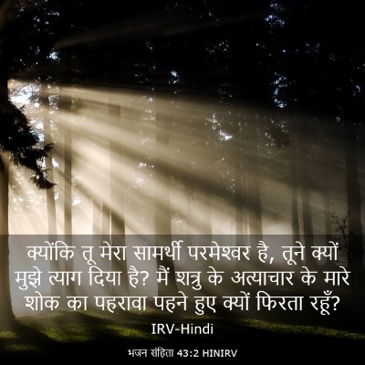Picture 03 - भजन संहिता 43:2 HINIRV - क्योंकि तू मेरा - Bible Verse Picture