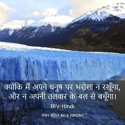Picture 03 - भजन संहिता 44:6 HINIRV - क्योंकि मैं अपने - Bible Verse Picture