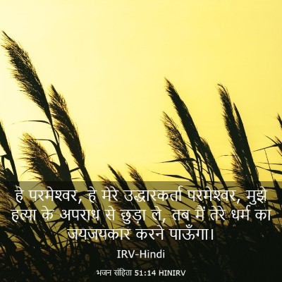 Picture 03 - भजन संहिता 51:14 HINIRV - हे परमेश्‍वर, हे - Bible Verse Picture
