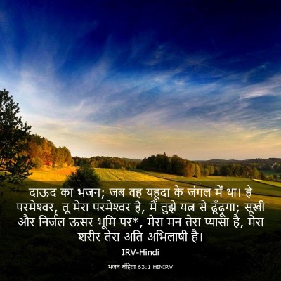 Picture 03 - भजन संहिता 63:1 HINIRV - दाऊद का भजन; जब वह - Bible Verse Picture