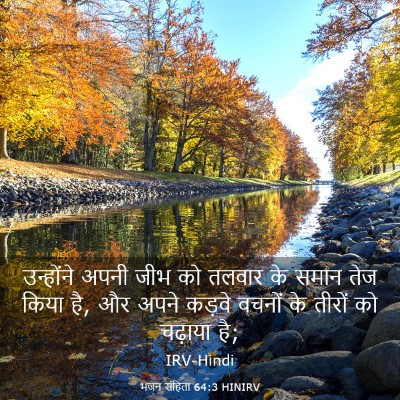 Picture 03 - भजन संहिता 64:3 HINIRV - उन्होंने अपनी जीभ - Bible Verse Picture