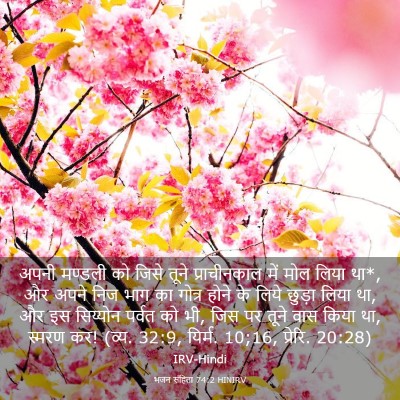 Picture 03 - भजन संहिता 74:2 HINIRV - अपनी मण्डली को - Bible Verse Picture