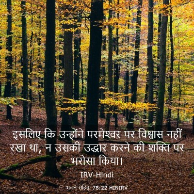 Picture 03 - भजन संहिता 78:22 HINIRV - इसलिए कि उन्होंने - Bible Verse Picture