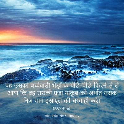 Picture 03 - भजन संहिता 78:71 HINIRV - वह उसको बच्चेवाली - Bible Verse Picture
