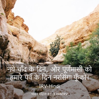Picture 03 - भजन संहिता 81:3 HINIRV - नये चाँद के दिन, और - Bible Verse Picture