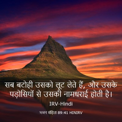 Picture 03 - भजन संहिता 89:41 HINIRV - सब बटोही उसको लूट - Bible Verse Picture