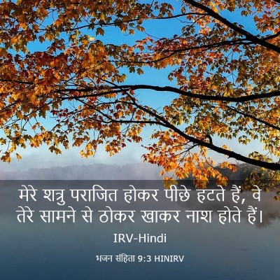 Picture 03 - भजन संहिता 9:3 HINIRV - मेरे शत्रु पराजित - Bible Verse Picture