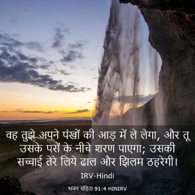 Picture 03 - भजन संहिता 91:4 HINIRV - वह तुझे अपने पंखों - Bible Verse Picture