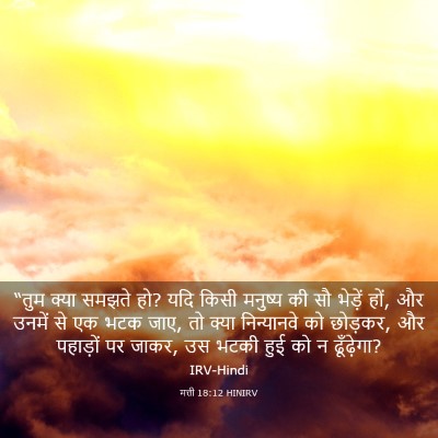 Picture 03 - मत्ती 18:12 HINIRV - “तुम क्या समझते हो? - Bible Verse Picture