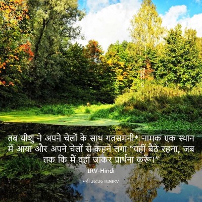 Picture 03 - मत्ती 26:36 HINIRV - तब यीशु ने अपने - Bible Verse Picture