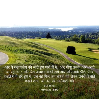 Picture 03 - मरकुस 10:32 HINIRV - और वे यरूशलेम को - Bible Verse Picture