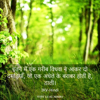 Picture 03 - मरकुस 12:42 HINIRV - इतने में एक गरीब - Bible Verse Picture