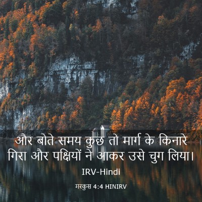 Picture 03 - मरकुस 4:4 HINIRV - और बोते समय कुछ तो - Bible Verse Picture