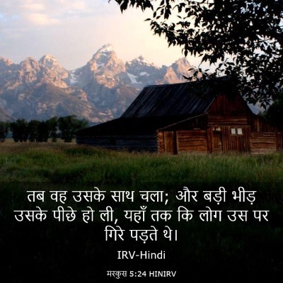 Picture 03 - मरकुस 5:24 HINIRV - तब वह उसके साथ चला; - Bible Verse Picture