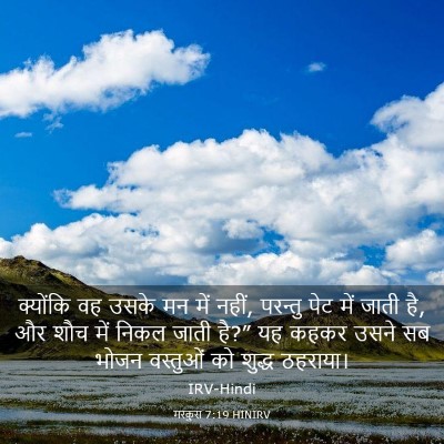 Picture 03 - मरकुस 7:19 HINIRV - क्योंकि वह उसके मन - Bible Verse Picture