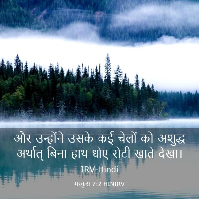 Picture 03 - मरकुस 7:2 HINIRV - और उन्होंने उसके - Bible Verse Picture