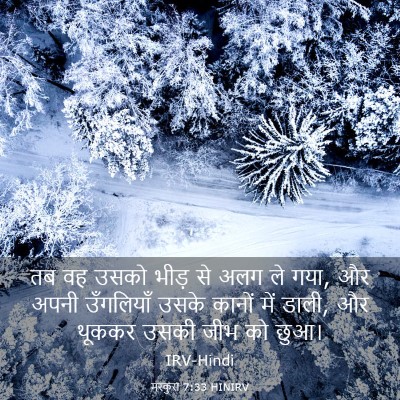 Picture 03 - मरकुस 7:33 HINIRV - तब वह उसको भीड़ से - Bible Verse Picture