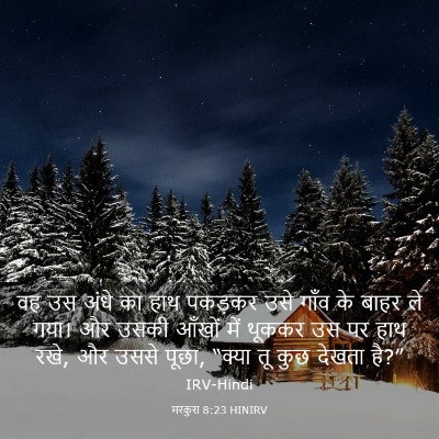 Picture 03 - मरकुस 8:23 HINIRV - वह उस अंधे का हाथ - Bible Verse Picture