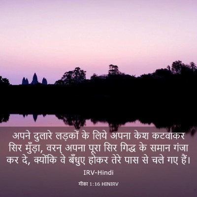 Picture 03 - मीका 1:16 HINIRV - अपने दुलारे - Bible Verse Picture