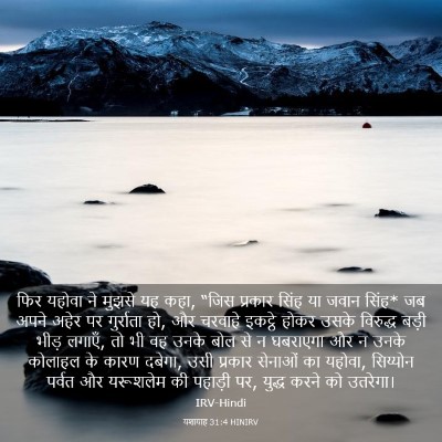 Picture 03 - यशायाह 31:4 HINIRV - फिर यहोवा ने मुझसे - Bible Verse Picture
