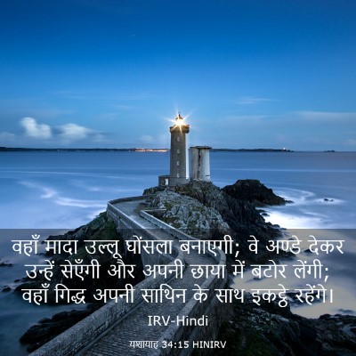 Picture 03 - यशायाह 34:15 HINIRV - वहाँ मादा उल्‍लू - Bible Verse Picture