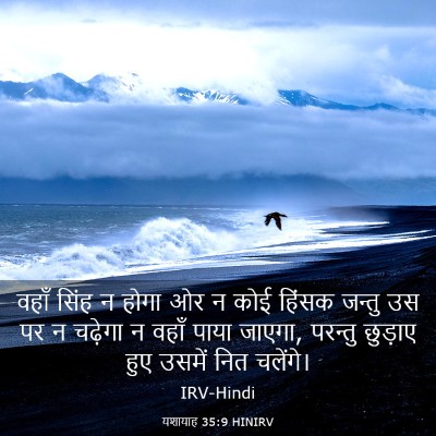 Picture 03 - यशायाह 35:9 HINIRV - वहाँ सिंह न होगा ओर - Bible Verse Picture